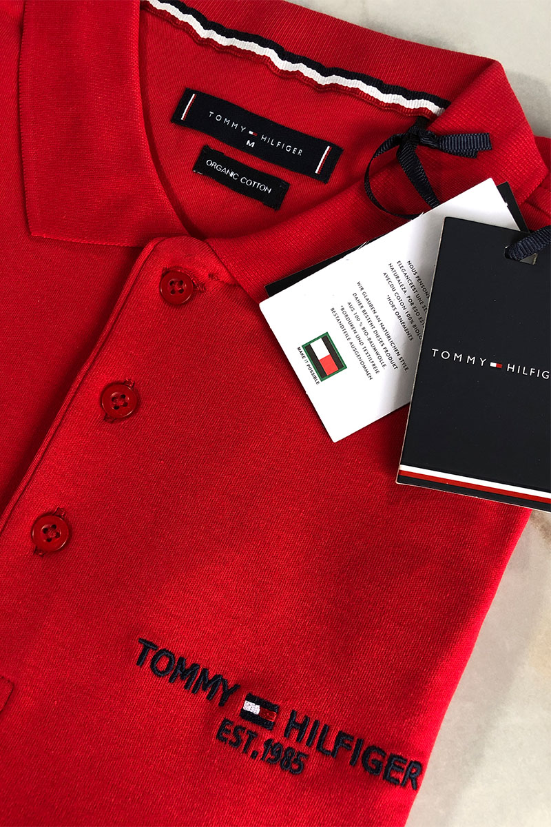 Tommy Hilfiger Красное мужское поло est.1985