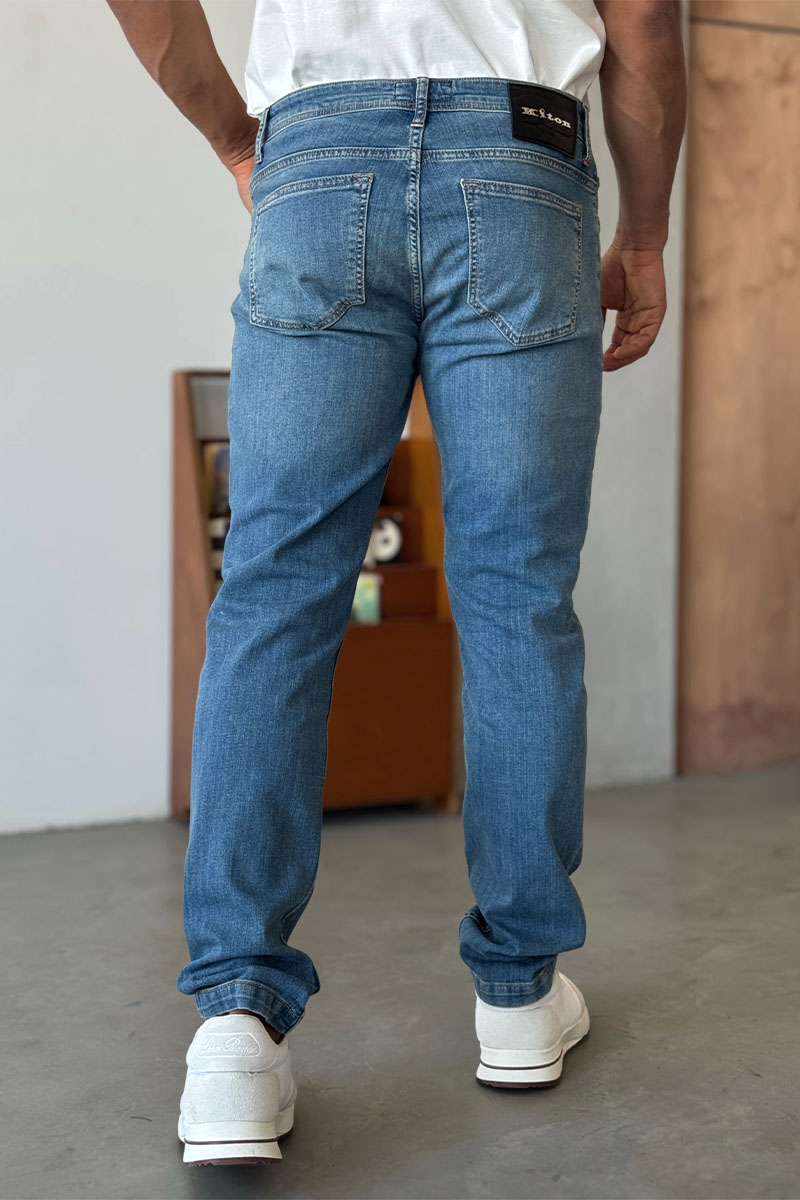 Kiton Мужские синие джинсы 