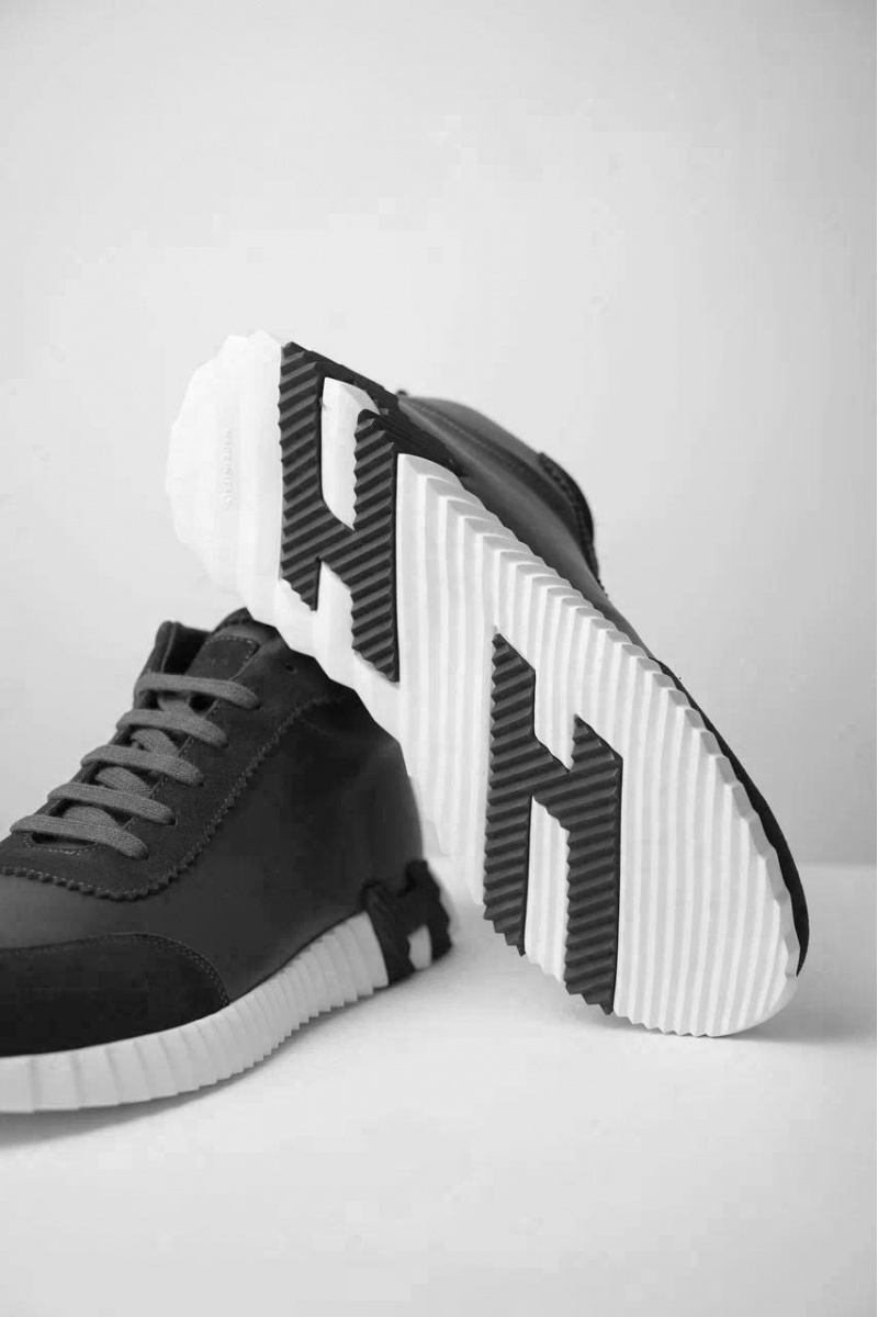 Hermes Кроссовки с мехом Bouncing high-top - Grey