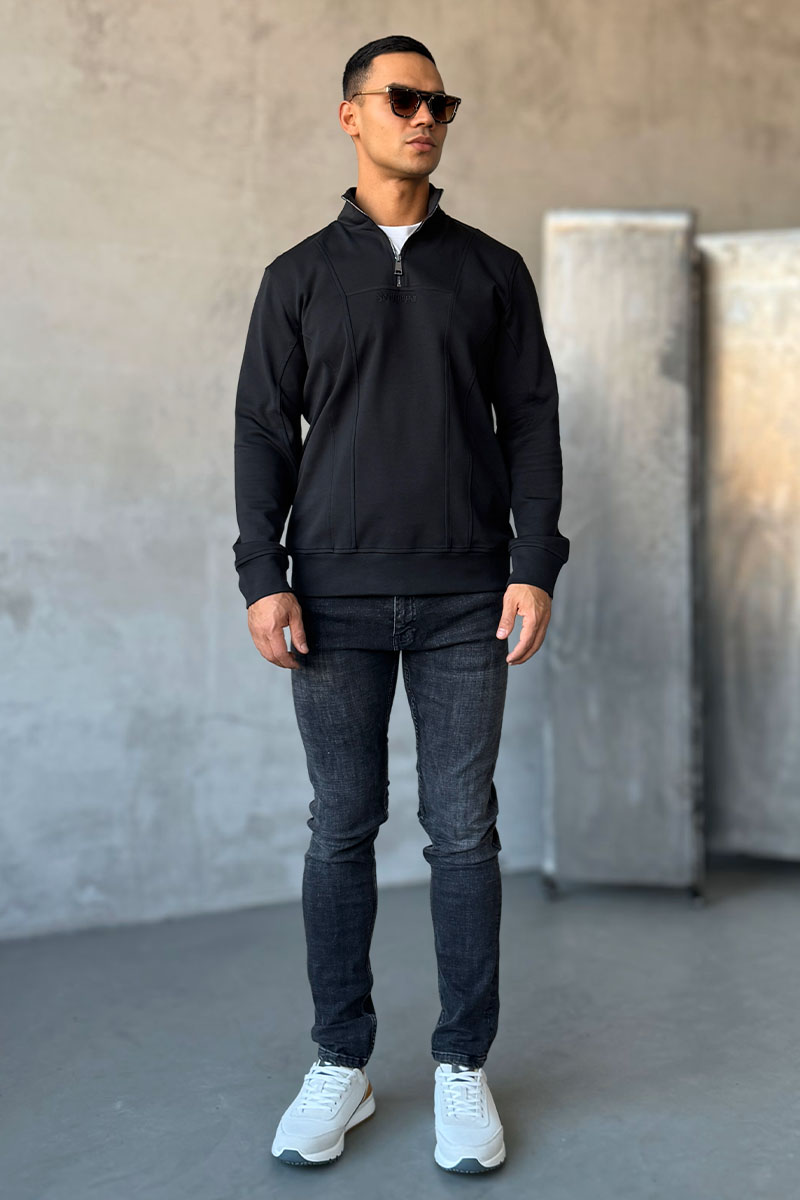 Yves Saint Laurent Чёрная кофта logo-embroidered 