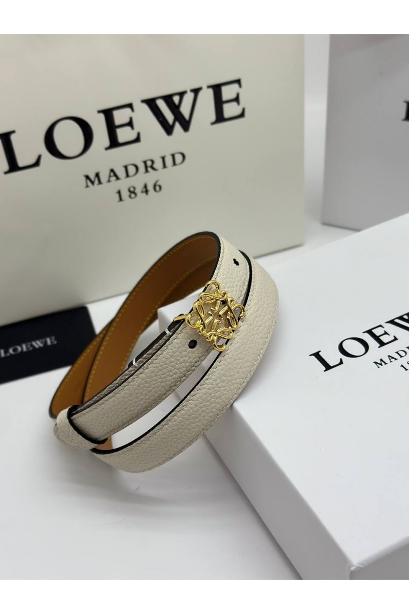 Loewe Женский кожаный ремень Anagram - ширина 2 см, длина 75 / 80 / 85 / 90 см (2 расцветки)