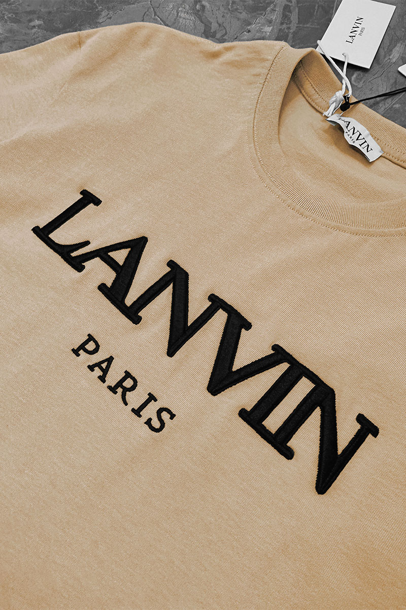 Designer Clothing Бежевая оверсайз футболка block-lettered logo-print