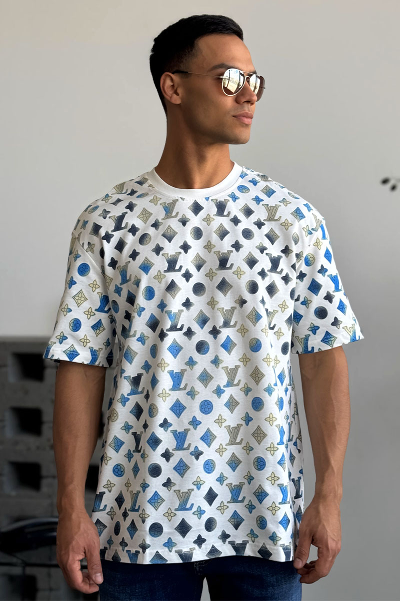 Lоuis Vuittоn Белая оверсайз футболка Monogram All-over