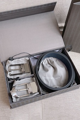 Двусторонний кожаный ремень Premium (длина 110 см, ширина 3.5 см)