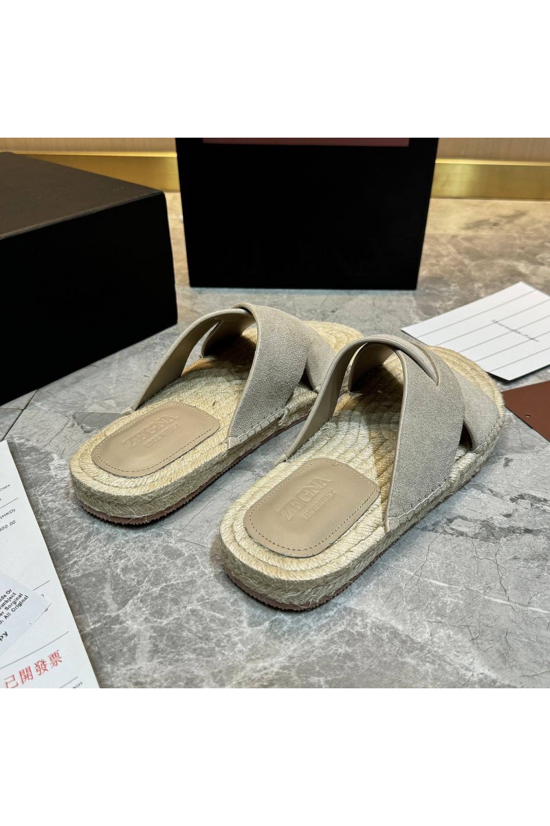 Zegna Мужские шлёпанцы suede - Grey