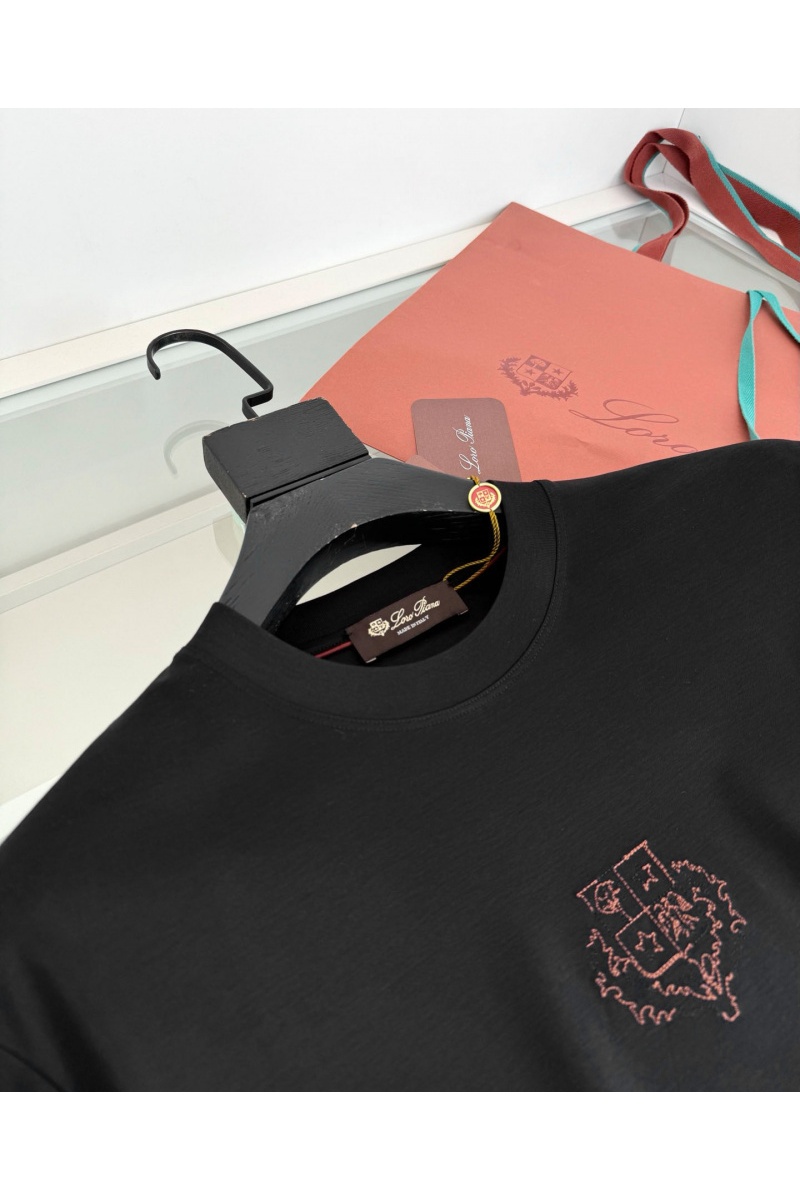 Loro Piana Мужская чёрная футболка premium