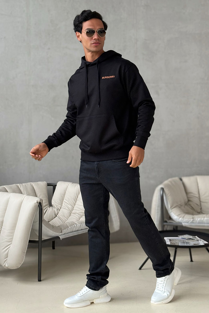 Burberry Мужское худи TB Monogram logo-embroidered - Black / Red