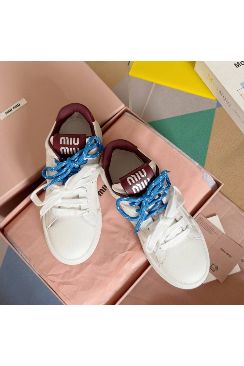MIU MIU Женские кроссовки   Premium - White / Red