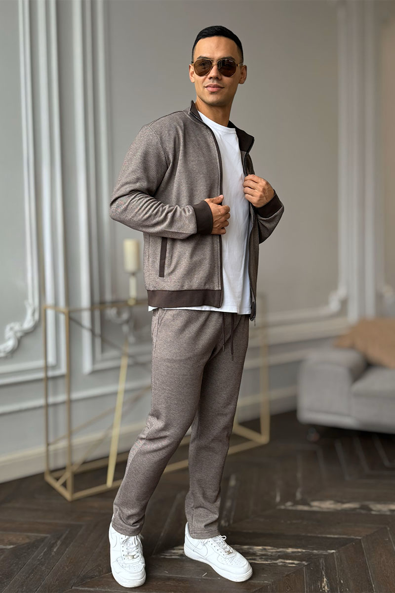 Trussardi Мужская кофта embroidered logo - Brown 