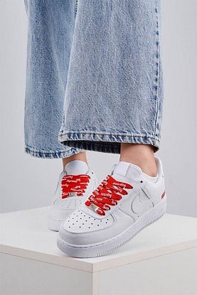 Кроссовки Supreme x AF1 - White / Red 