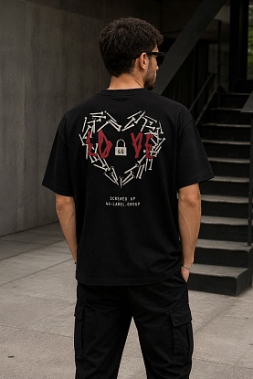 Чёрная оверсайз футболка 44 LABEL GROUP