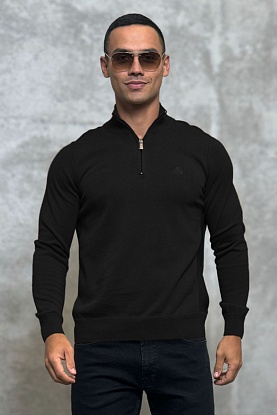 Мужская кофта zip neck - Black