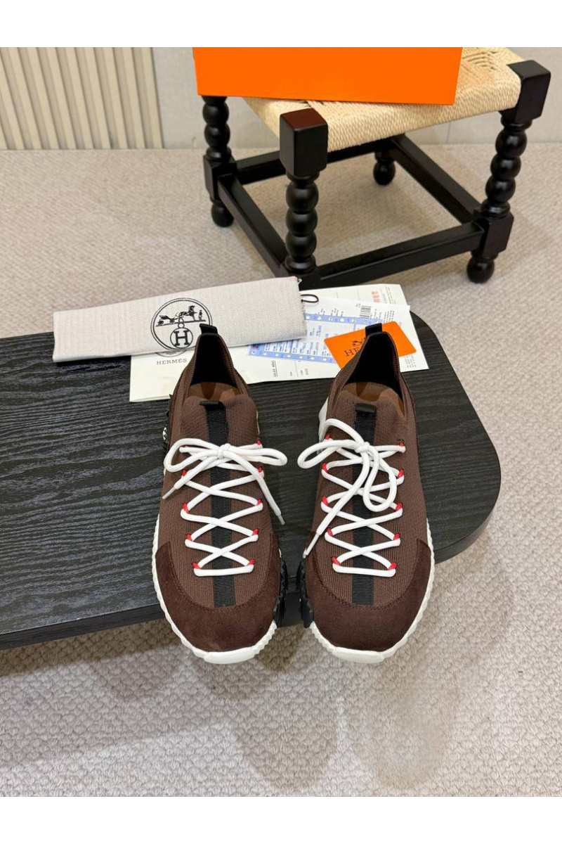 Hermes Текстильные кроссовки lift slip-on