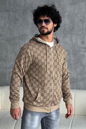 Двусторонняя кофта GG monogram - Beige