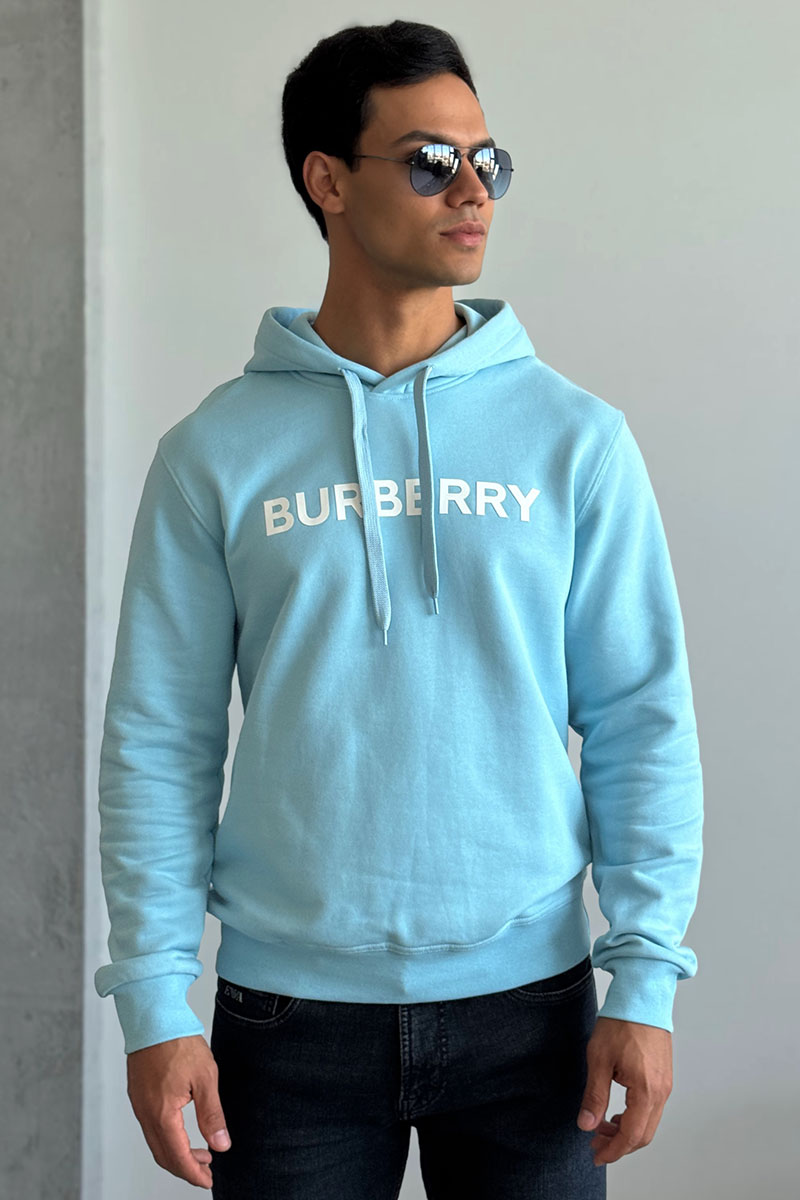Burberry Мужское голубое худи logo-print