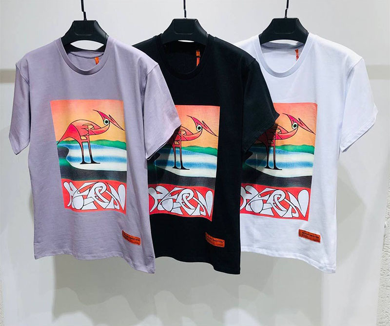 Heron Preston Фиолетовая оверсайз футболка abstract-print