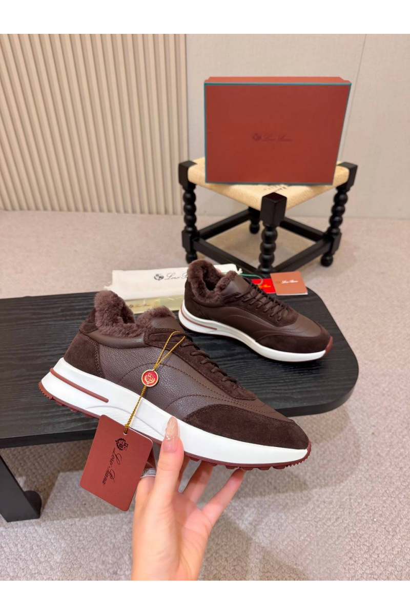 Loro Piana Кроссовки с мехом Week End Walk Evo premium