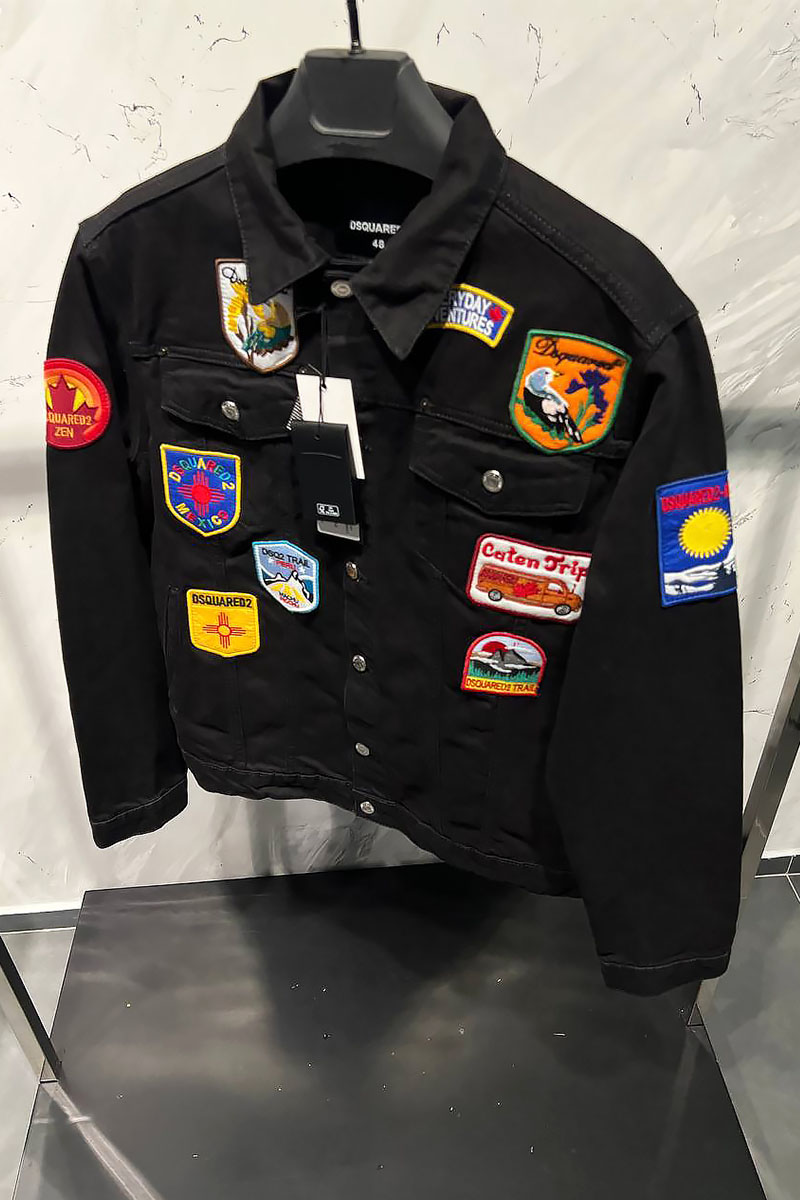 Dsquared2 Чёрная джинсовая куртка multi-patch