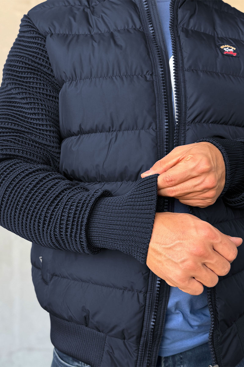 Paul & Shark Тёмно-синяя куртка с вязаными рукавами