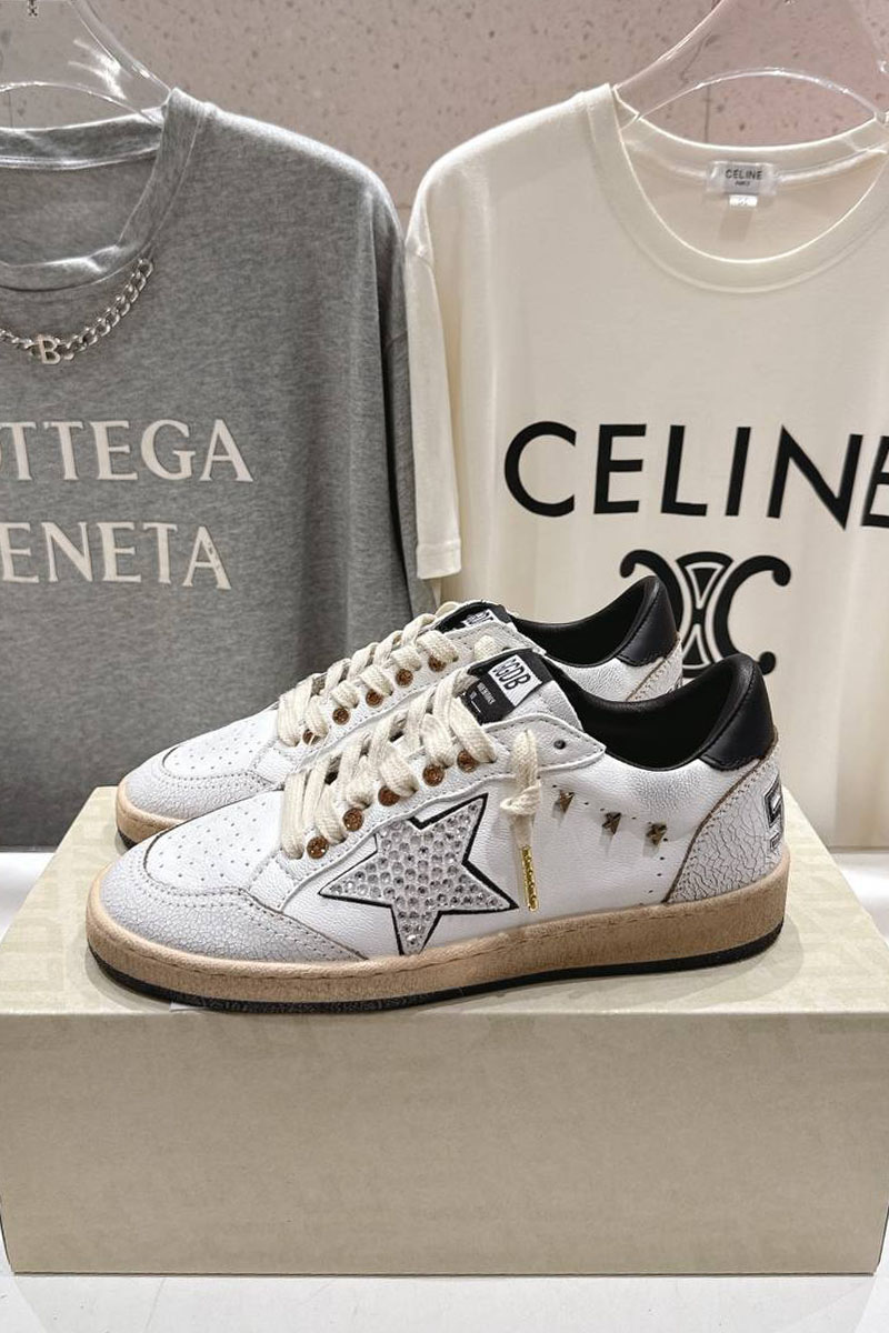 Designer Clothing Женские кожаные кроссовки Golden Goose Super Star premium