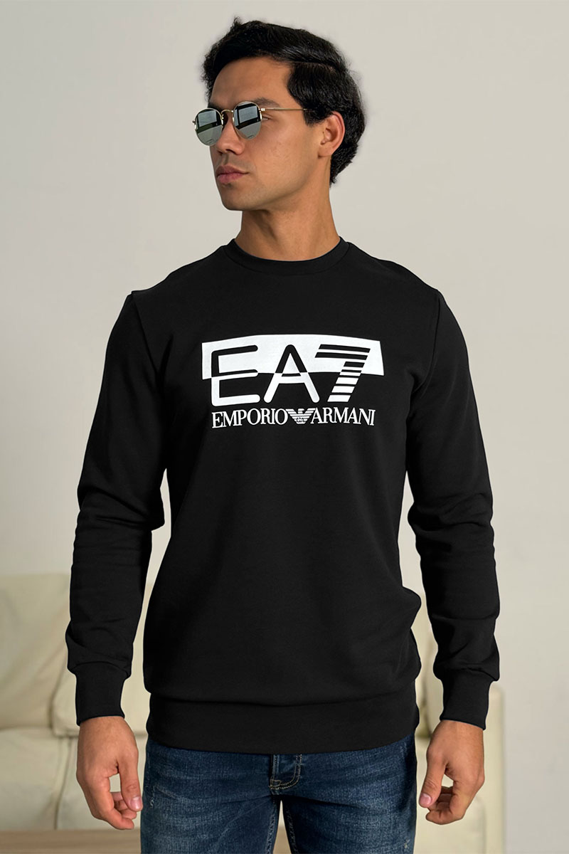 Emporio Armani EA7 Чёрный свитшот logo-print 