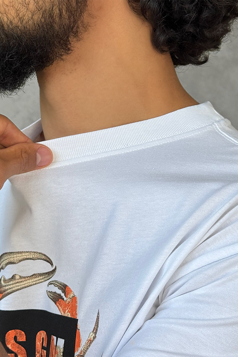 Designer Clothing Белая оверсайз футболка MSGM Crab-print