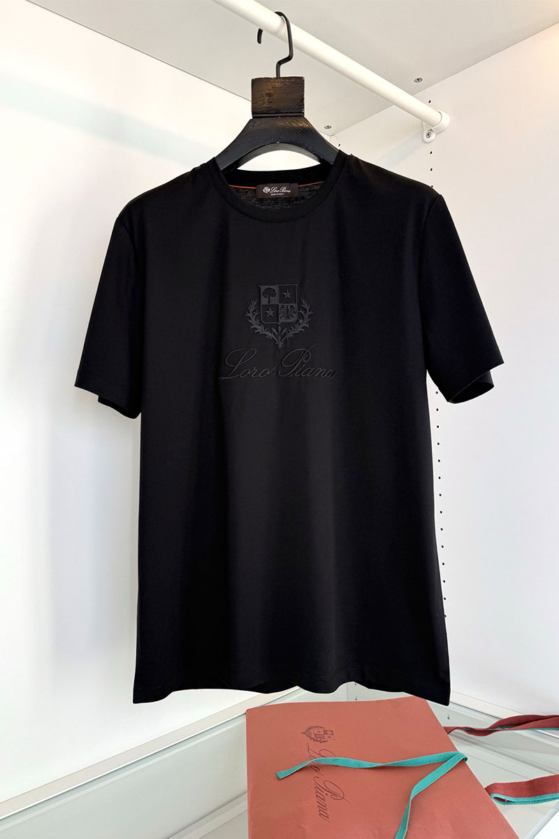 Loro Piana Мужская чёрная футболка premium