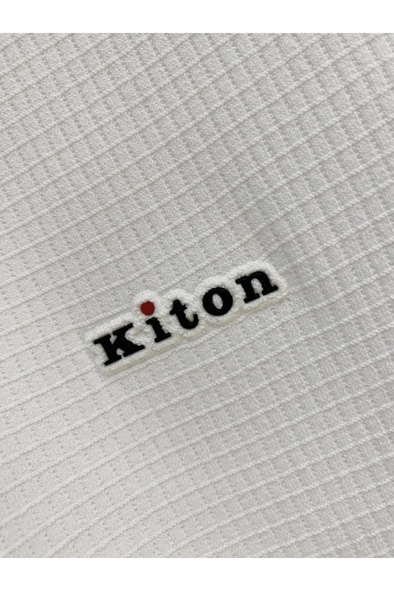 Kiton Мужское белое поло premium