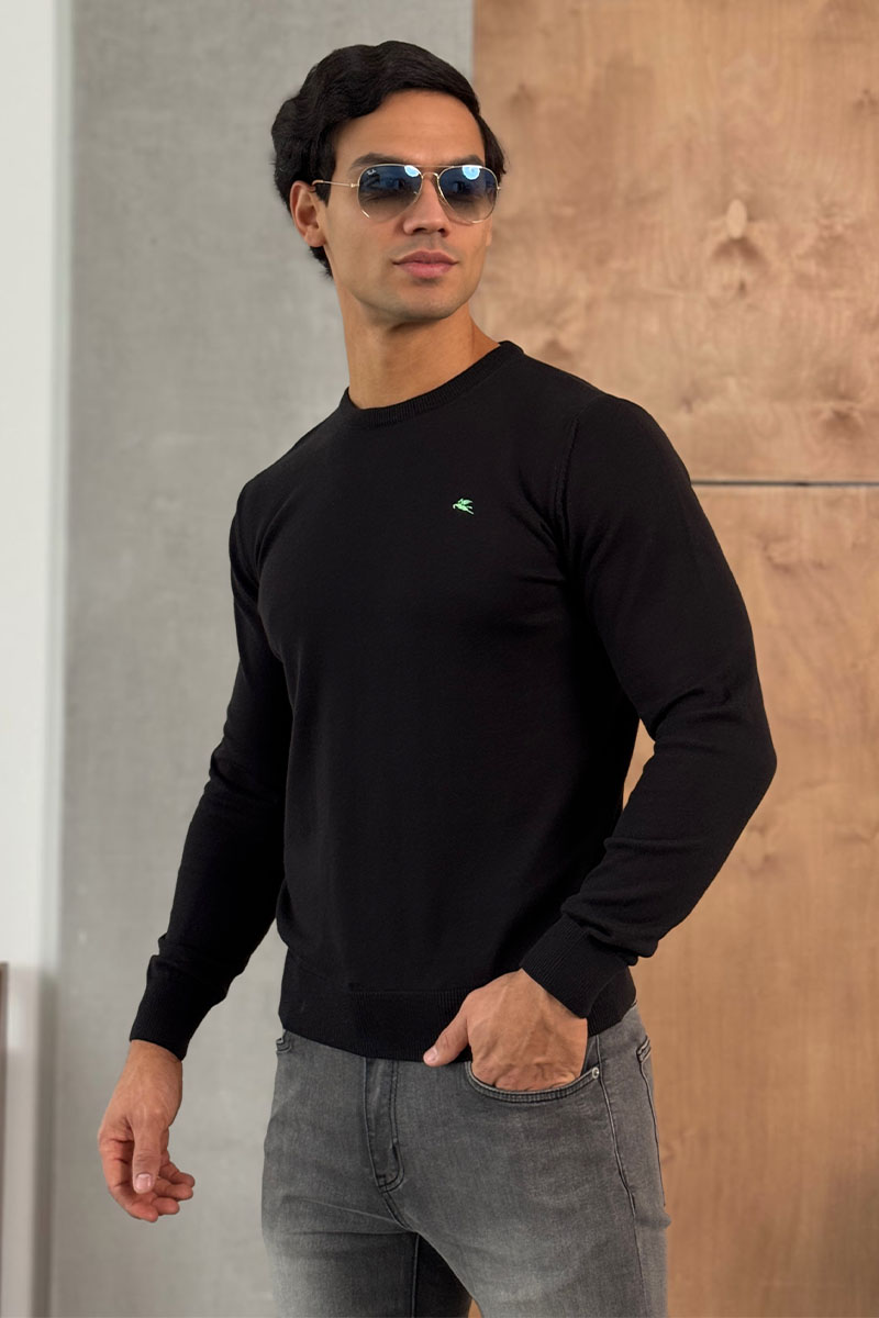 Etro Мужская чёрная кофта logo-embroidered