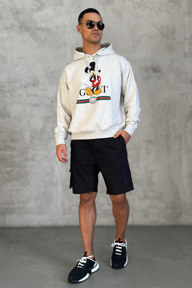 Gucci Серое оверсайз худи Disney "Mickey Mouse"