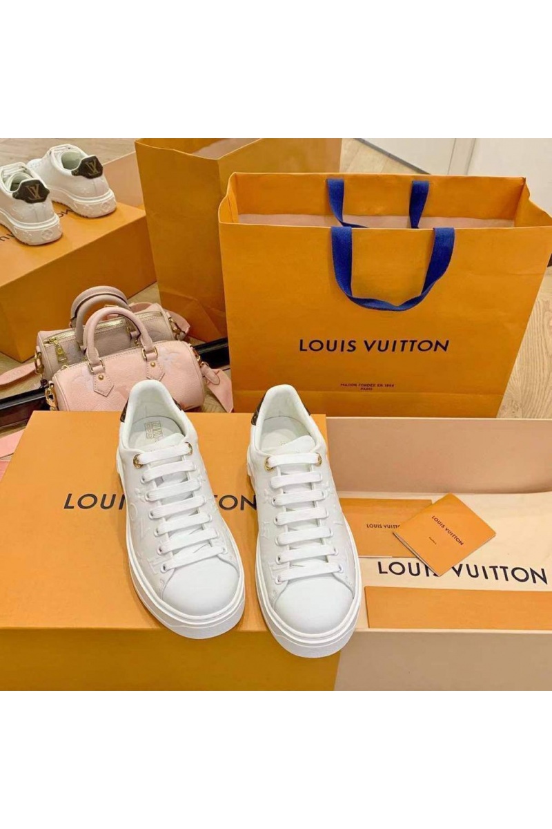 Lоuis Vuittоn Женские кожаные кроссовки Time Out - White