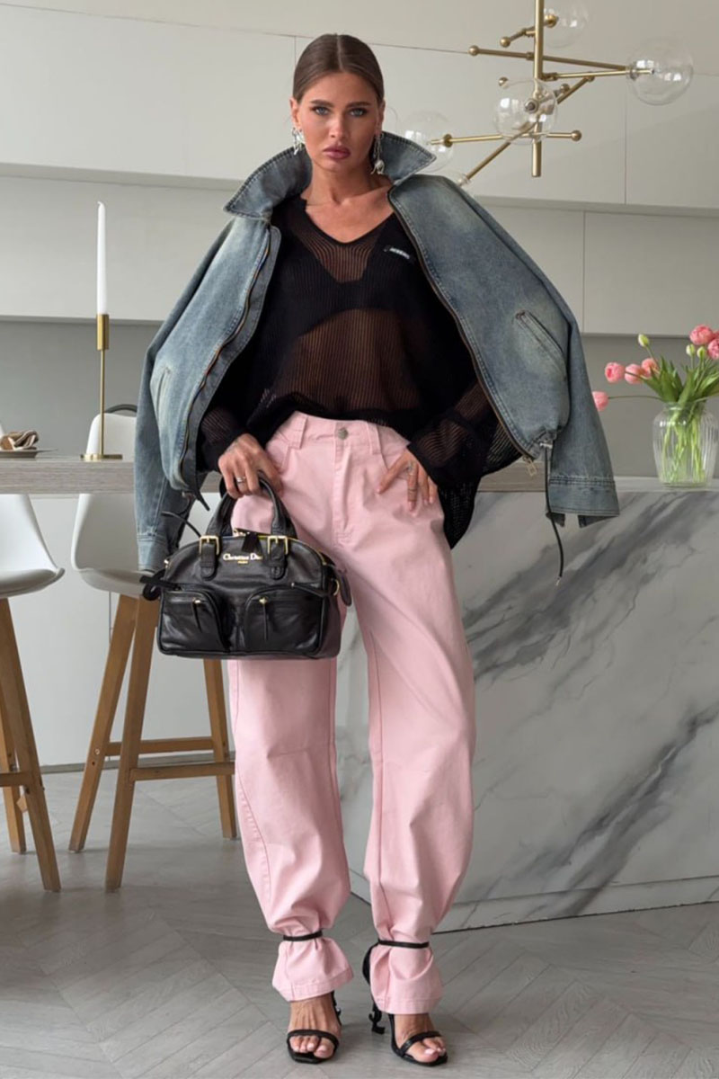 Loewe Розовые женские джинсы 