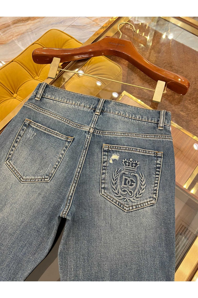 Dоlсе & Gаbbаnа Мужские синие джинсы slim fit Premium