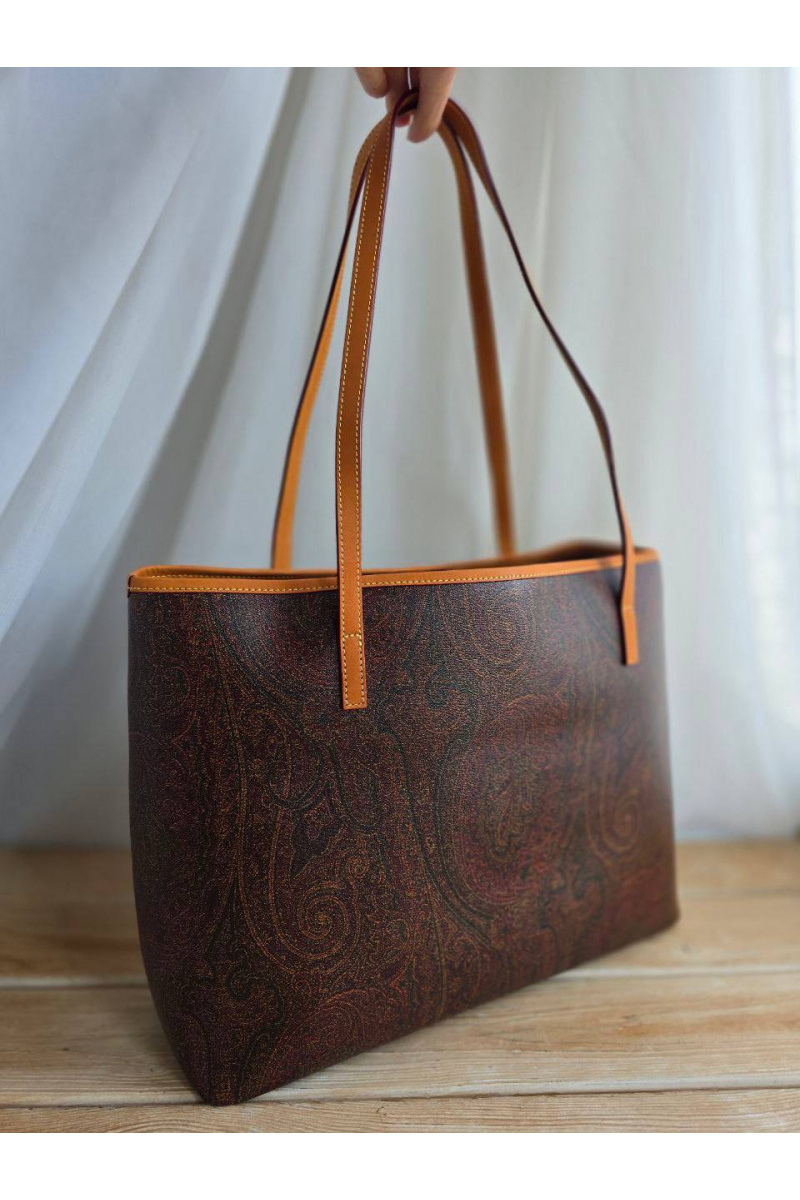 Etro Кожаная сумка с узором пейсли 36x26 см