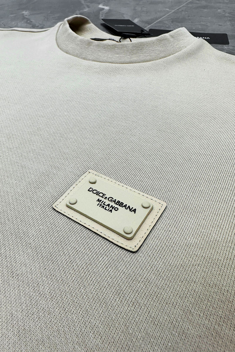Dоlсе & Gаbbаnа Бежевый оверсайз свитшот logo-plaque