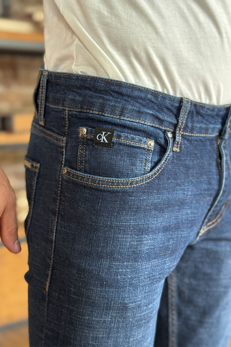 Calvin Klein Мужские тёмно-синие джинсы slim fit
