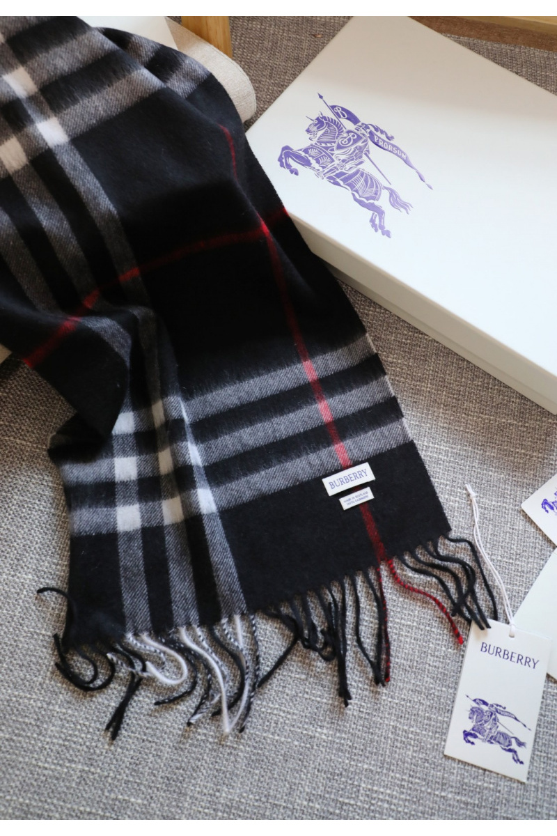 Burberry Шарф two-tone Check premium 168x30 см - Black