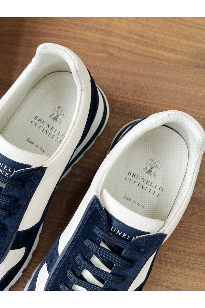 Brunеllо Сuсinеlli Комбинированные кроссовки Premium - White / Navy
