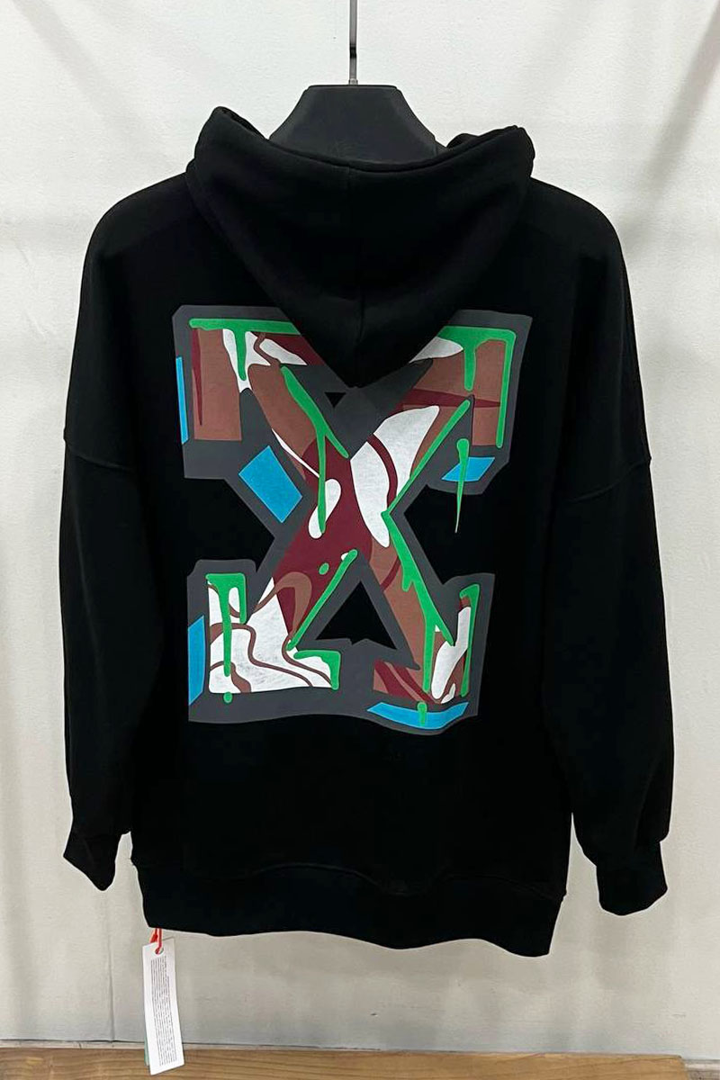 Off-White Мужское чёрное худи Arrows logo-print