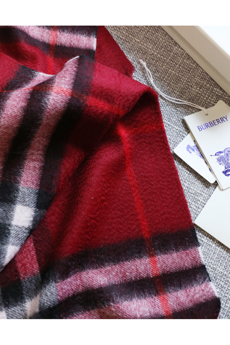 Burberry Шарф two-tone Check premium 168x30 см - Burgundy