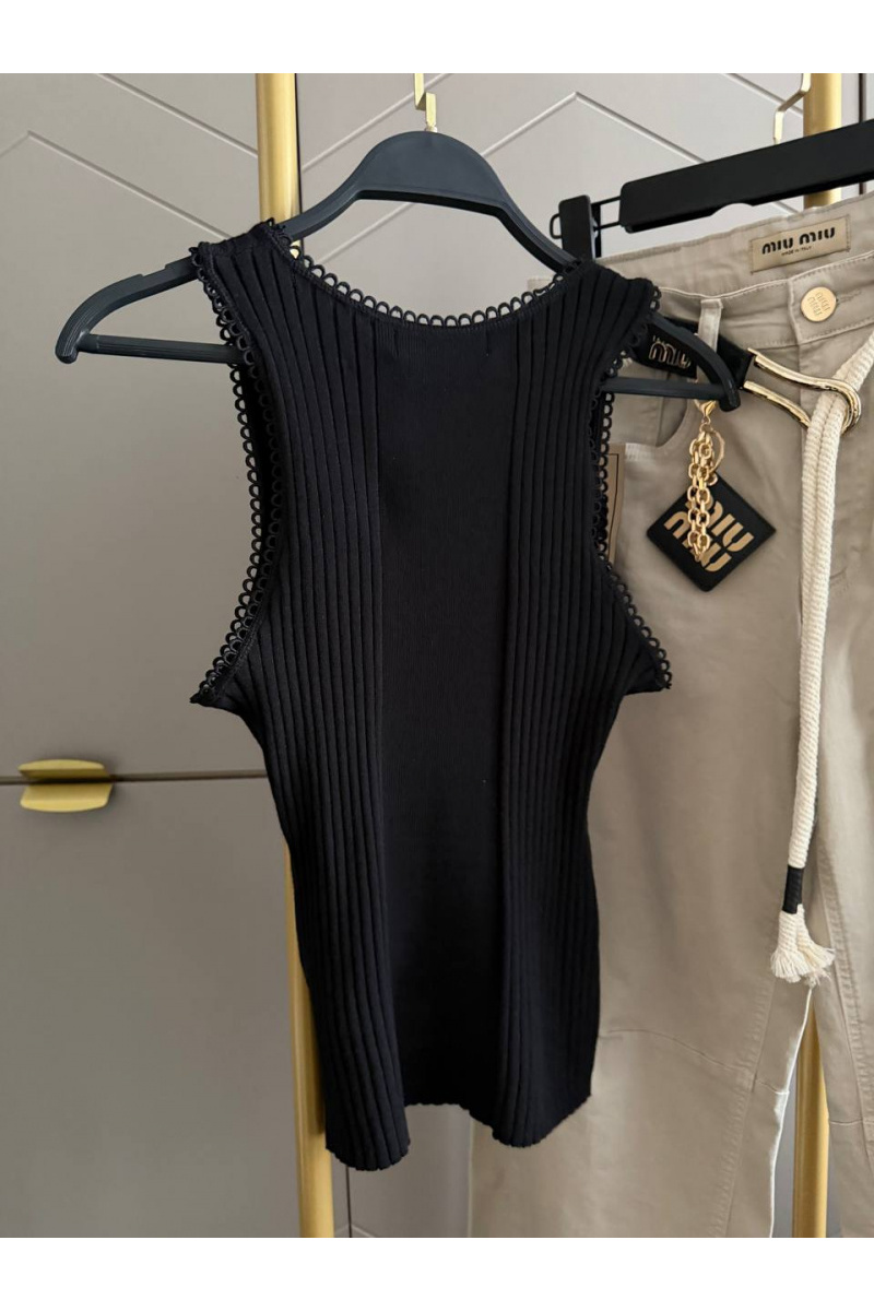 MIU MIU Женская чёрная майка premium