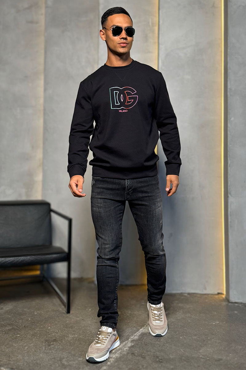 Dоlсе & Gаbbаnа Чёрный мужской свитшот multicolor logo