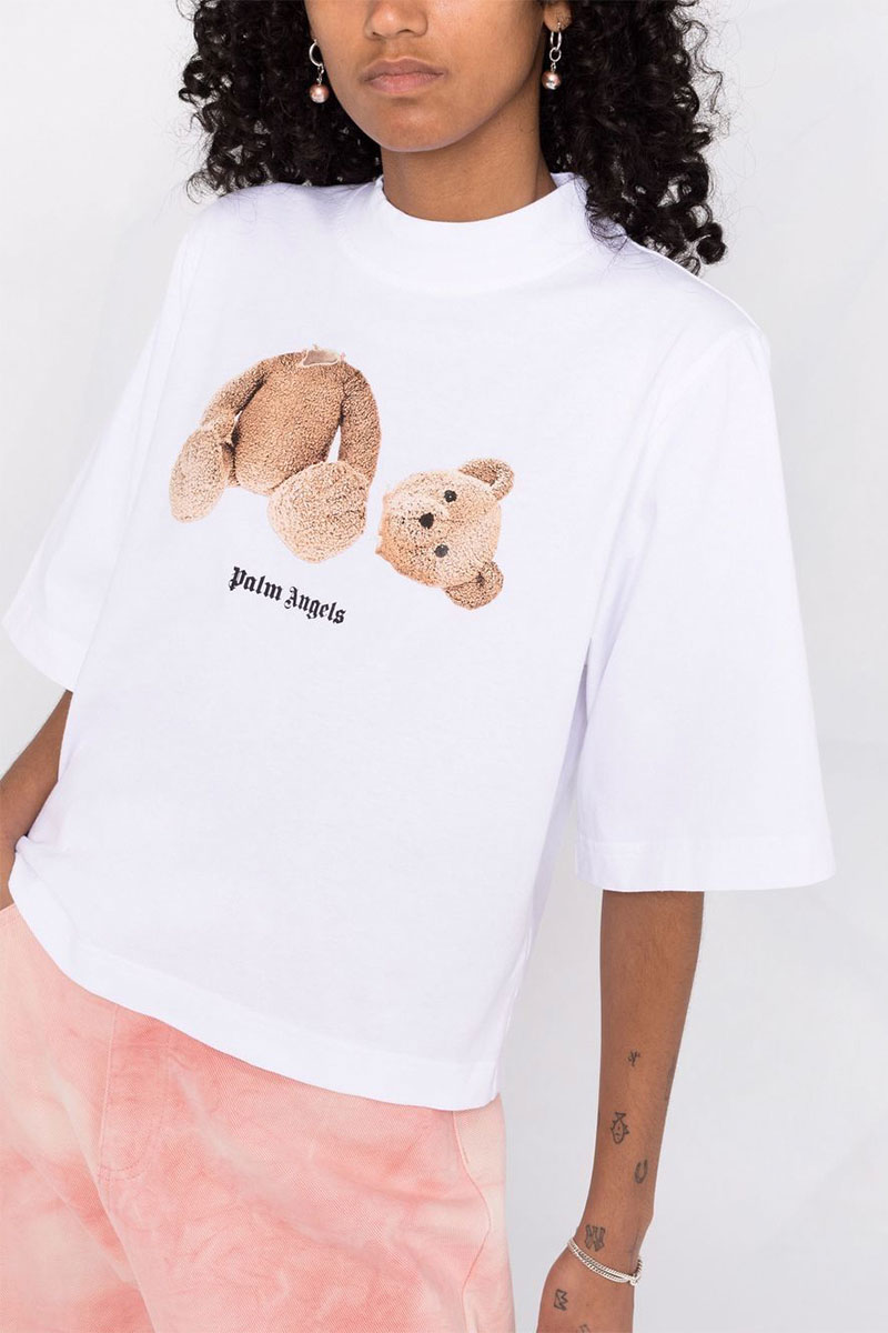 Palm Angels Женская оверсайз футболка Teddy - White