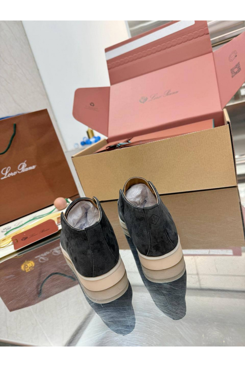 Loro Piana Женские замшевые лоферы premium - Grey