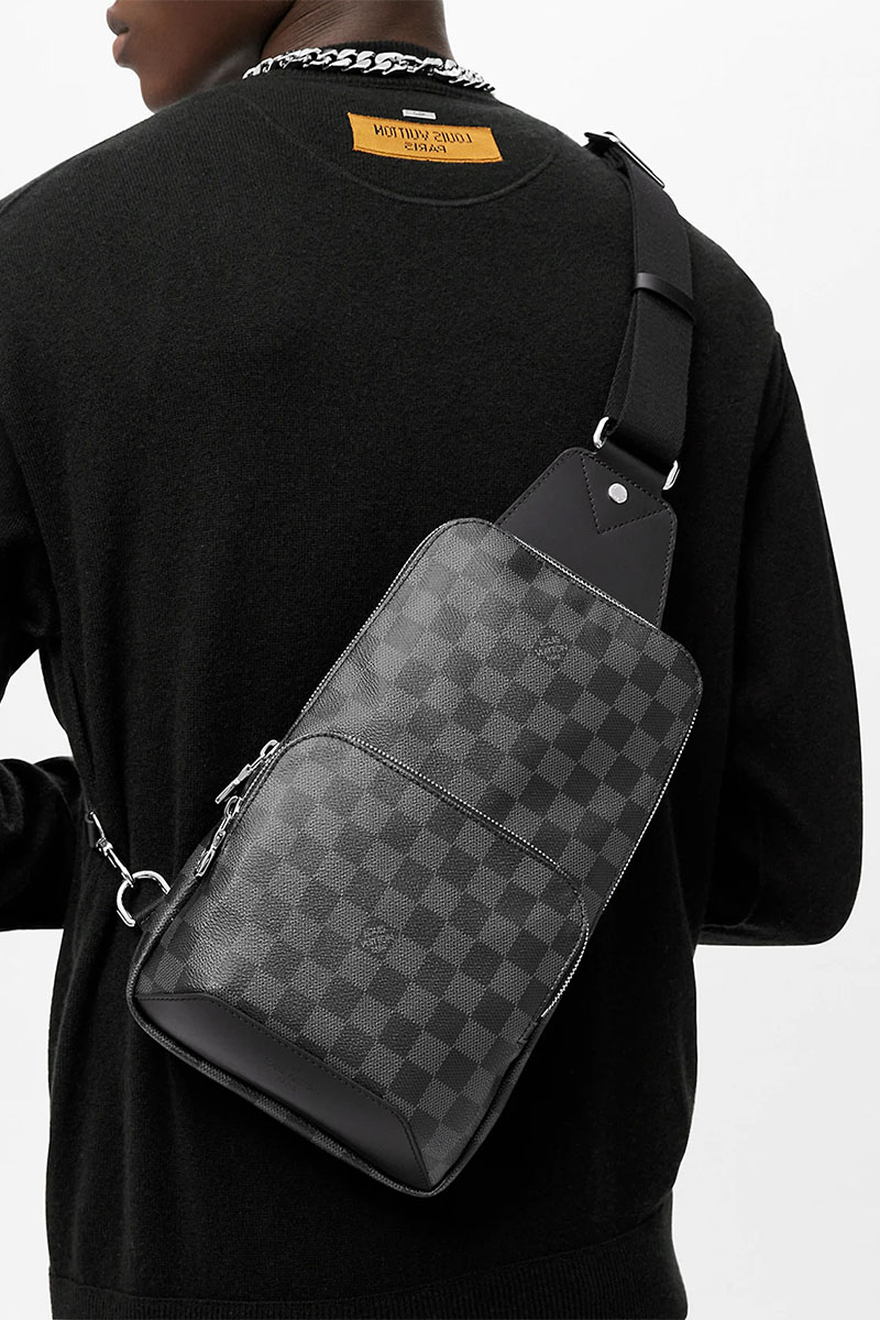 Lоuis Vuittоn Кожаная сумка Avenue Sling Damier Graphite 21x31x9 см
