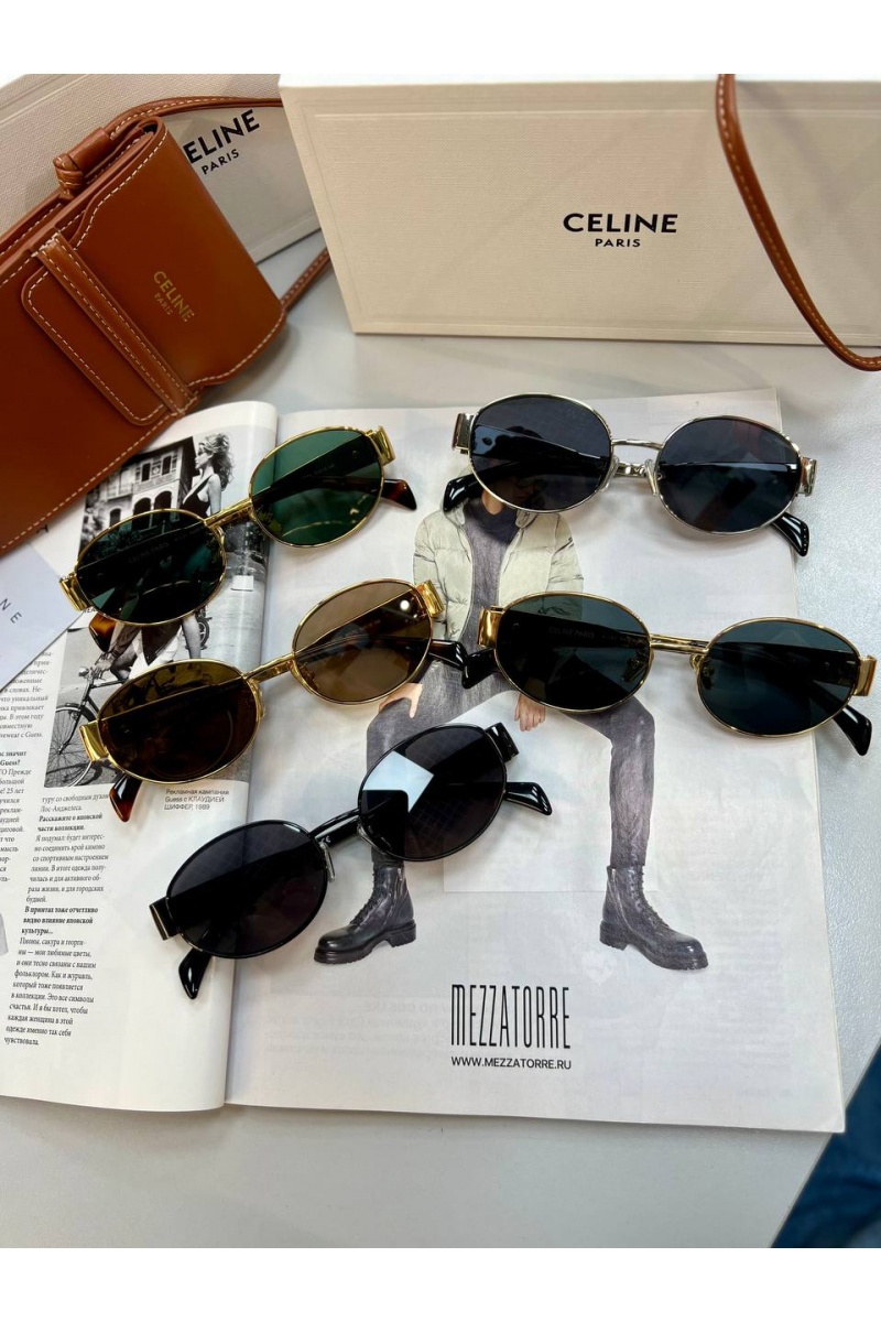 Celine Солнцезащитные очки Triomphe - Green / Gold