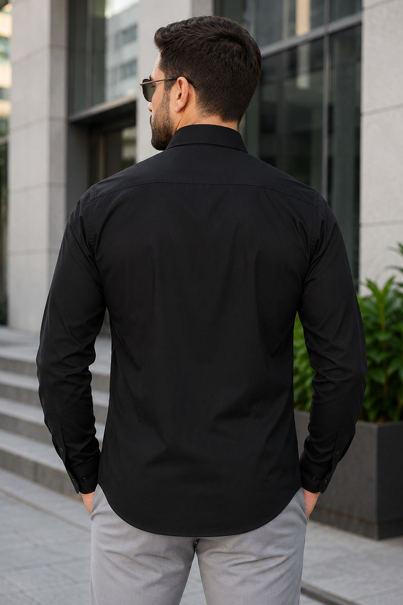 Emporio Armani EA7 Мужская чёрная рубашка 