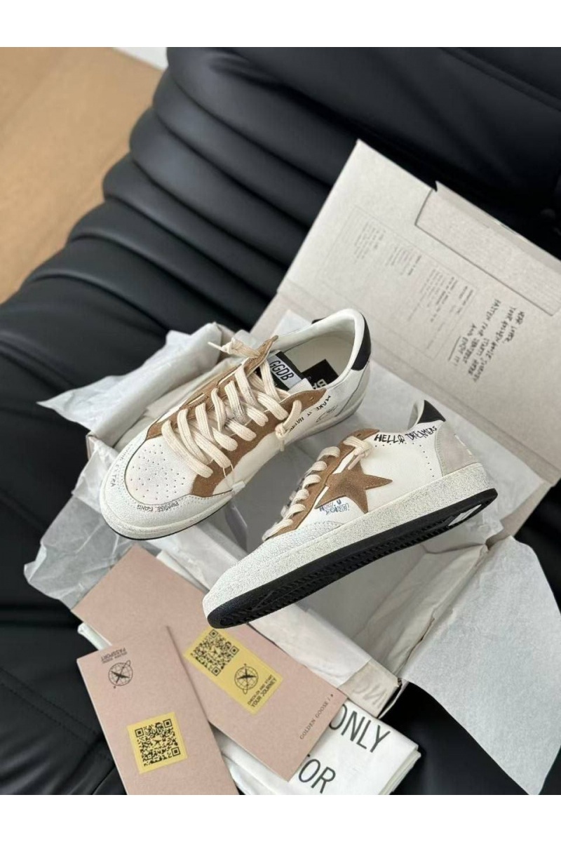 Designer Clothing Женские кожаные кроссовки Golden Goose Super Star premium