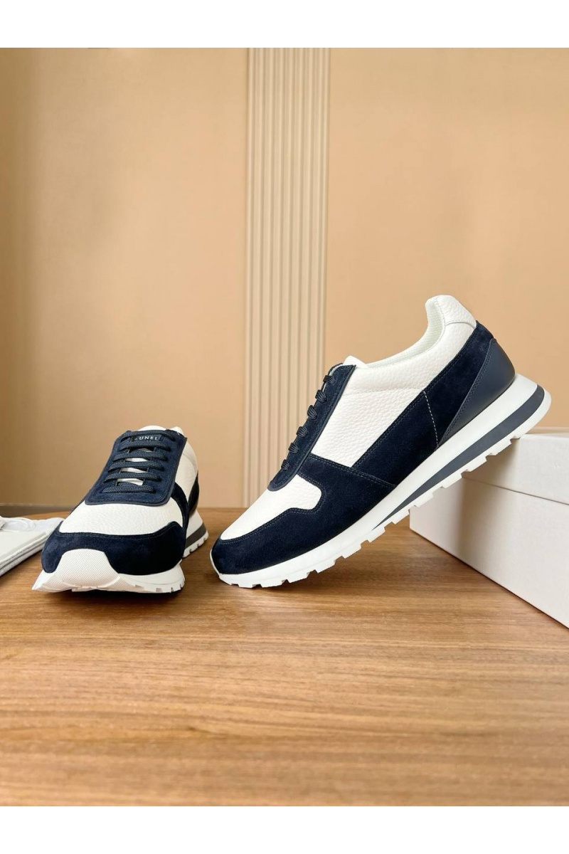 Brunеllо Сuсinеlli Комбинированные кроссовки Premium - White / Navy