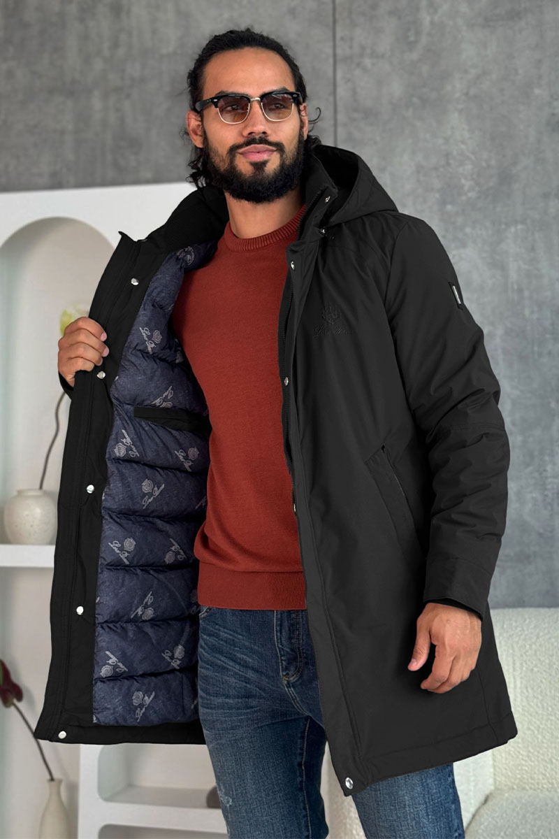Loro Piana Мужская парка чёрного цвета 